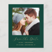 Budget Foto Emerald Green Gold QR Save the Date (Voorkant)