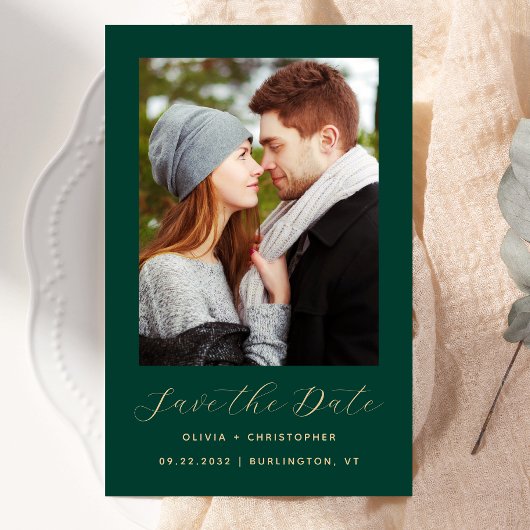Budget Foto Emerald Green Gold Save the Date