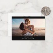 Budget Foto en kalligrafie 3 Mod Hor Save Date Notitiekaartje (Voorkant / Achterkant in situ)