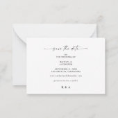 Budget Foto en kalligrafie 3 Mod Hor Save Date Notitiekaartje (Achterkant)