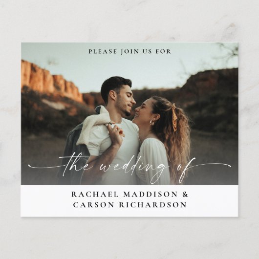 Budget Foto en kalligrafie 3B Horizontal W Wedding Flyer (Voorkant)