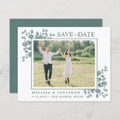Budget Foto Eucalyptus Greenery QR Code Save Date (Voorkant / Achterkant)