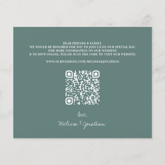 Budget Foto Eucalyptus Greenery QR Code Save Date (Achterkant)