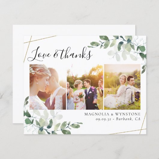 Budget Foto Eucalyptus Weddenschap Hartelijk dank (Voorkant / Achterkant)
