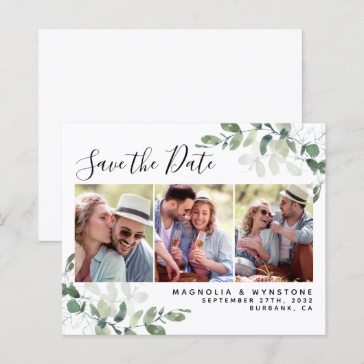 Budget Foto Eucalyptus Weddenschap Opslaan Datum (Voorkant / Achterkant)