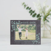 Budget Foto Eucalyptus Weddenschap Save the Date (Staand voorkant)