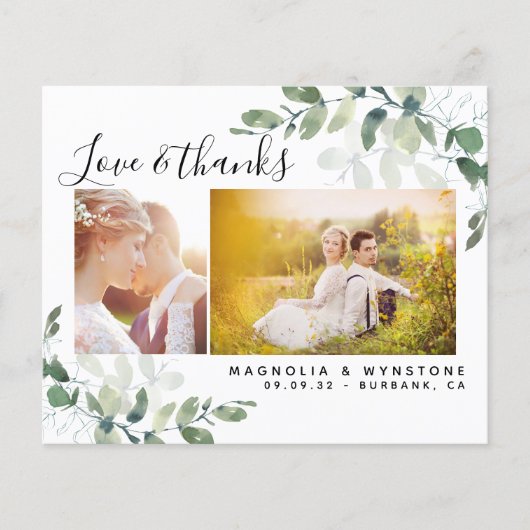 Budget Foto Eucalyptus Wedding Dank u Briefkaart (Voorkant)