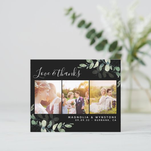 Budget Foto Eucalyptus Wedding Dank u Briefkaart (Staand voorkant)