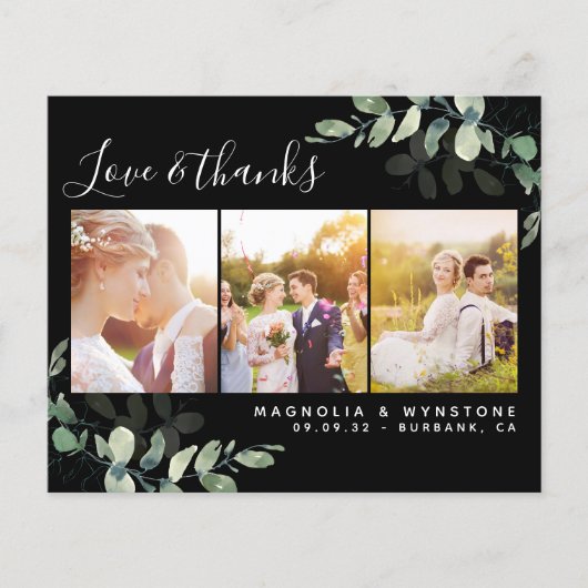 Budget Foto Eucalyptus Wedding Dank u Briefkaart (Voorkant)