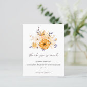 Budget Foto Floral Yellow Weddenschap Bedankt (Staand voorkant)