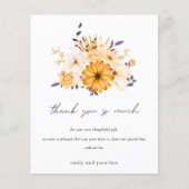 Budget Foto Floral Yellow Weddenschap Bedankt (Voorkant)