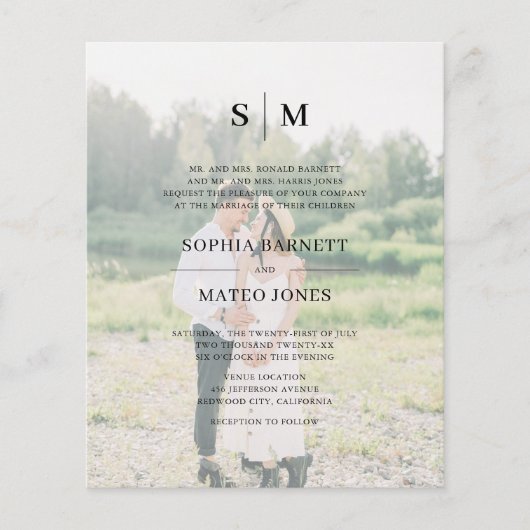 Budget Foto Formele Elegante QR Code Trouwen (Voorkant)