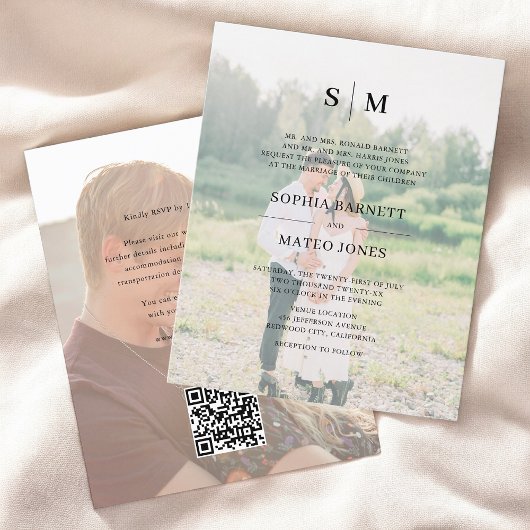 Budget Foto Formele Elegante QR Code Trouwen