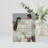 Budget foto gelaagde trouwuitnodiging (Staand voorkant)