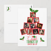 Budget foto gepersonaliseerde rode kerst briefkaart (Voorkant / Achterkant)