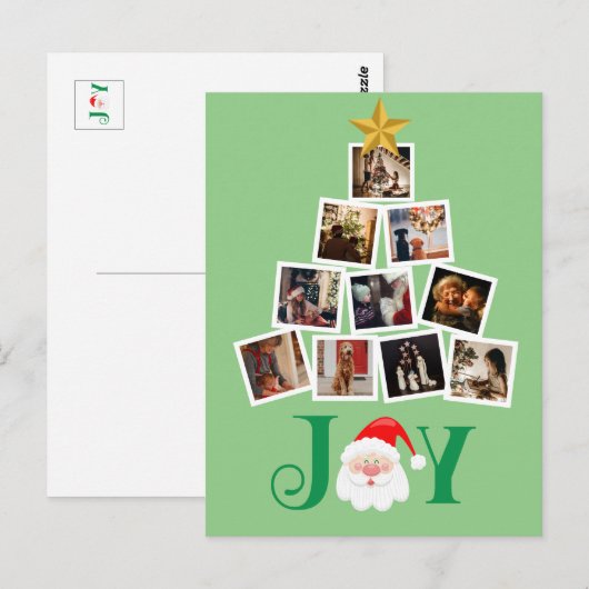 Budget foto Gepersonaliseerde Vreugde Kerstmis Briefkaart (Voorkant / Achterkant)