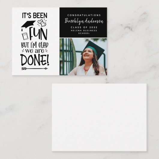 BUDGET Foto Gezegde Afstuderen Aankondiging Kaart (Voorkant / Achterkant)