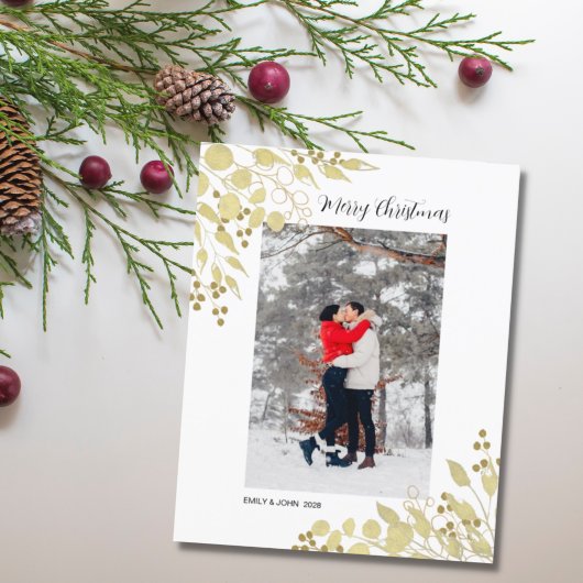 Budget Foto Gold Eucalyptus Merry-kerstkaart