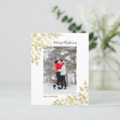 Budget Foto Gold Eucalyptus Merry-kerstkaart (Staand voorkant)