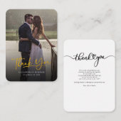 Budget Foto Gold Hand-Lettered Wedding Hartelijk d Notitiekaartje (Voorkant / Achterkant)