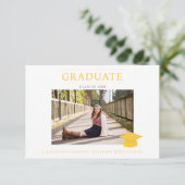 Budget Foto Goud Afstudeerfeest Kaart (Staand voorkant)