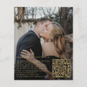 Budget foto gouden QR code RSVP trouwuitnodiging (Achterkant)