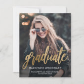 Budget Foto Gouden Script Afstudeeraankondiging (Voorkant)