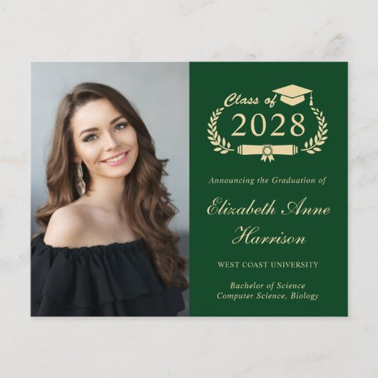 Budget foto Green College afstuderen Aankondiging (Voorkant)