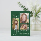 Budget Foto Green Graduparty Uitnodiging (Staand voorkant)