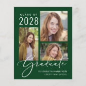 Budget Foto Green Graduparty Uitnodiging (Voorkant)