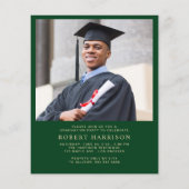 Budget Foto Groen Goud Afstudeerfeest Uitnodigen (Achterkant)