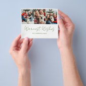 Budget Foto Groen Script Christmas Kaart (Hand)