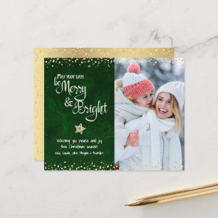 Budget Foto Groene Dagen Merry Bright Script Kaart