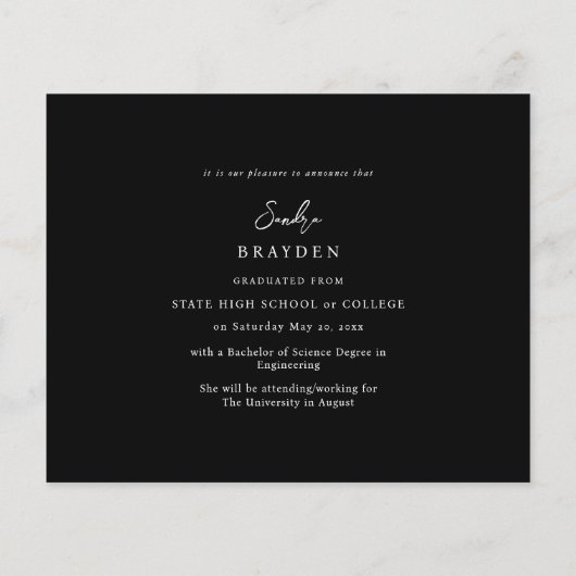 Budget Foto H MOD Chic 5 Afstuderen Aankondiging Flyer (Achterkant)