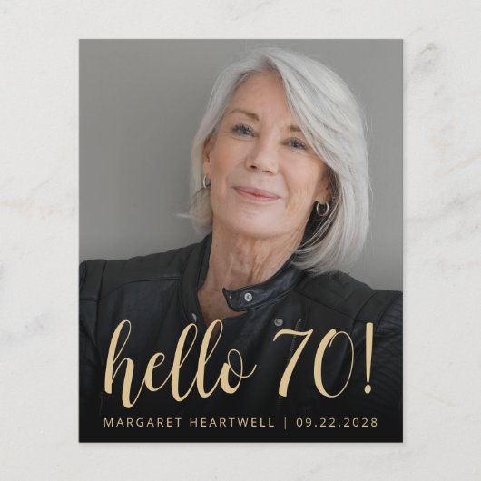 Budget Foto Hallo 70 Verjaardagsfeest Uitnodiging (Voorkant)