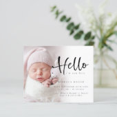 Budget Foto Hallo Girl Pink Birth Aankondiging (Staand voorkant)