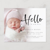 Budget Foto Hallo Girl Pink Birth Aankondiging (Voorkant)