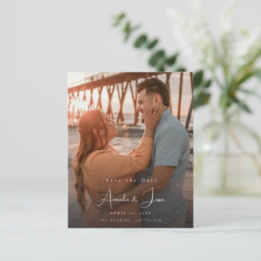 Budget Foto - Handschrift Verticaal Save the Date (Staand voorkant)
