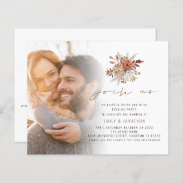 Budget Foto Herfst Florals Evening Wedding Invite