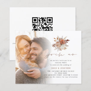 Budget Foto Herfst Florals Evening Wedding Invite