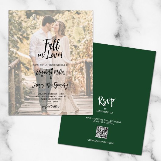 Budget Foto Herfst in Love Green All in One Uitnod