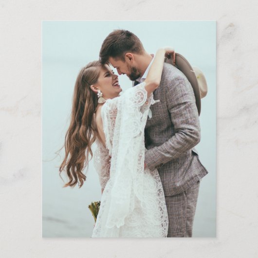 Budget Foto Huwelijk Liefde Dank Script Navy Goud (Achterkant)