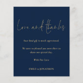 Budget Foto Huwelijk Liefde Dank Script Navy Goud (Voorkant)