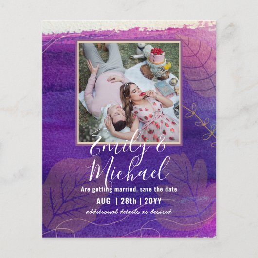 BUDGET FOTO Huwelijk SAVE THE DATES Boho Abstract (Voorkant)