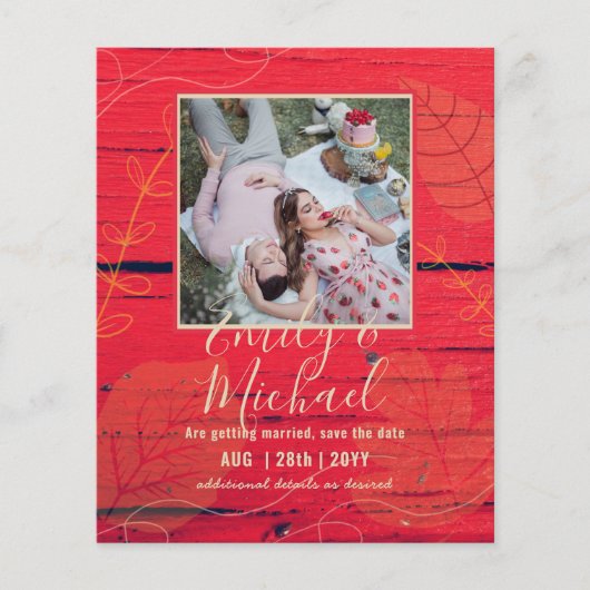 BUDGET FOTO Huwelijk SAVE THE DATES Boho Abstract (Voorkant)