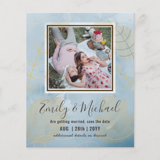 BUDGET FOTO Huwelijk SAVE THE DATES Boho Abstract (Voorkant)