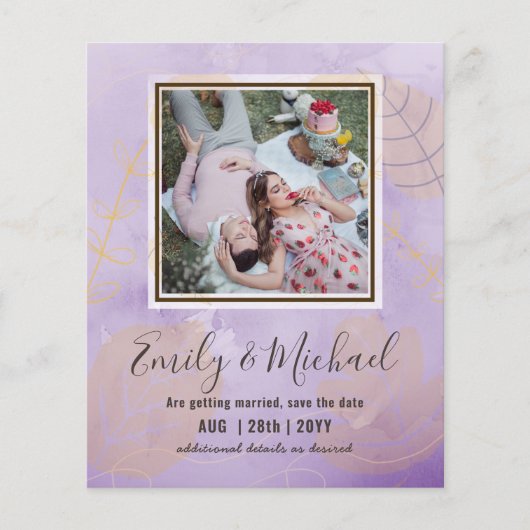 BUDGET FOTO Huwelijk SAVE THE DATES Boho Abstract (Voorkant)