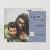 Budget Foto Huwelijksuitnodiging Bewaar Datum QR C (Voorkant / Achterkant)