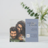 Budget Foto Huwelijksuitnodiging Bewaar Datum QR C (Staand voorkant)