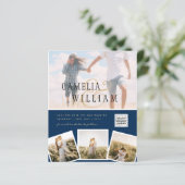 BUDGET Foto Huwelijksuitnodiging Bewaar Datum QR C (Staand voorkant)